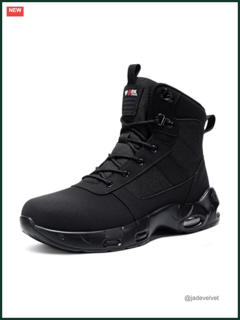 Steel Toe Work Boots Women Non Slip Side Zipper PU